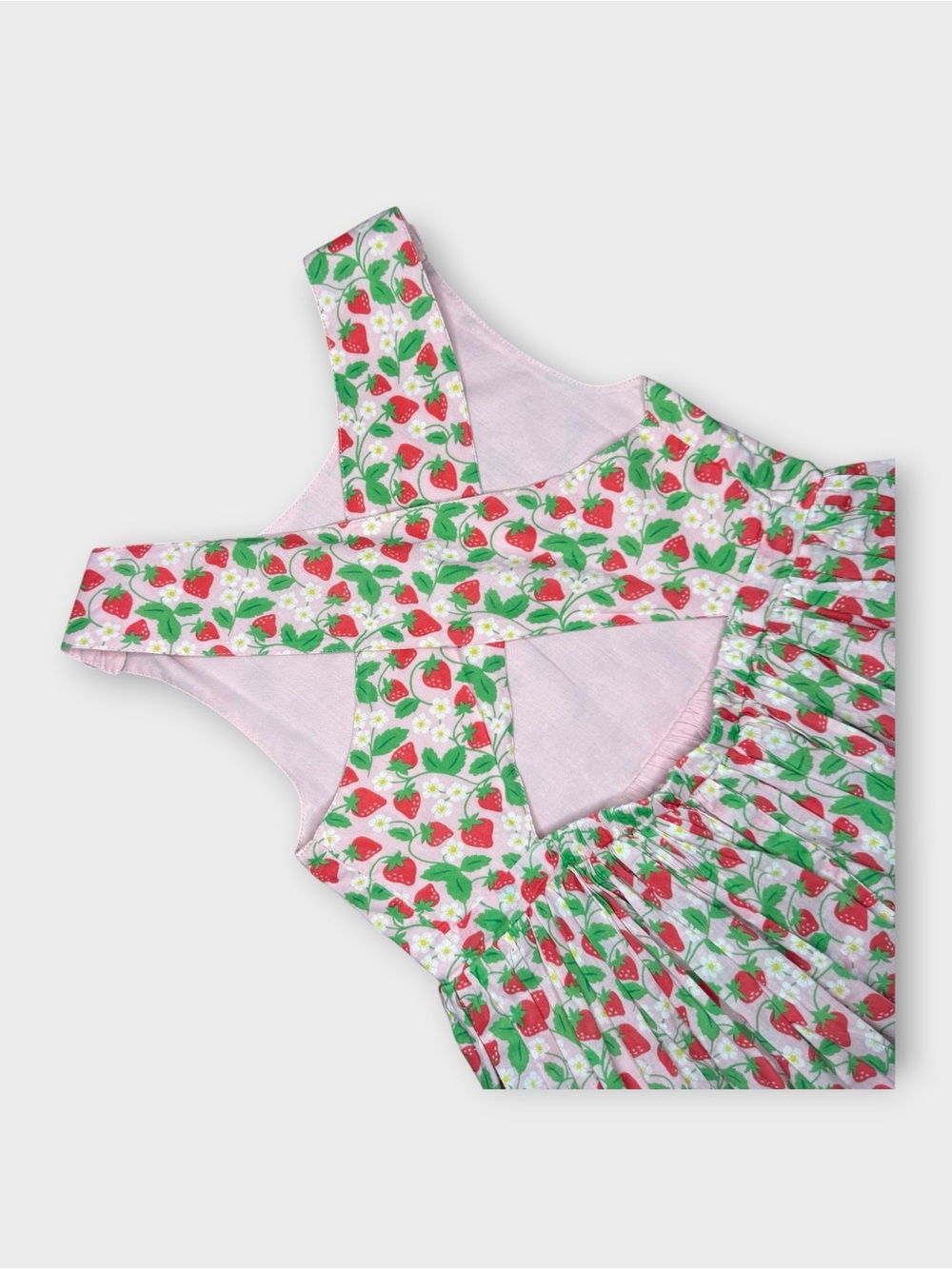 Mini Boden Strawberry Vine Floral Pattern Pink Dress - Picture 4 of 7
